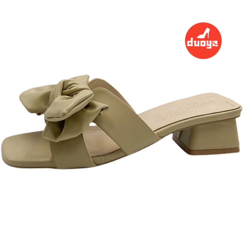 Dép Xỏ Ngón Đế Dày Đính Nơ Phong Cách Pháp Thời Trang Mùa Hè Dành Cho Nữ 2022