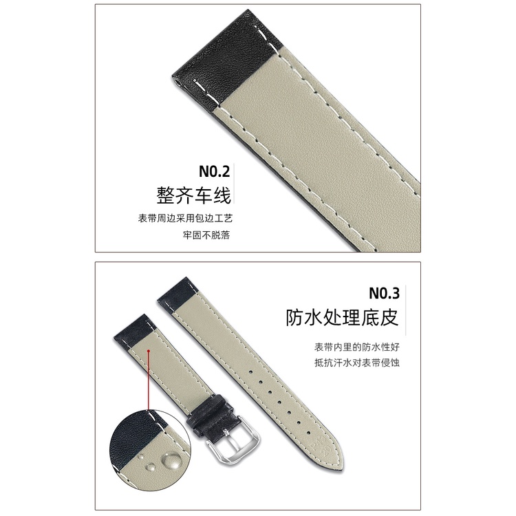 Dây Đeo Đồng Hồ Bằng Da PU 20mm Thông Dụng Nhiều Lỗ Thoáng Phong Cách Thể Thao Màu Xanh Đen