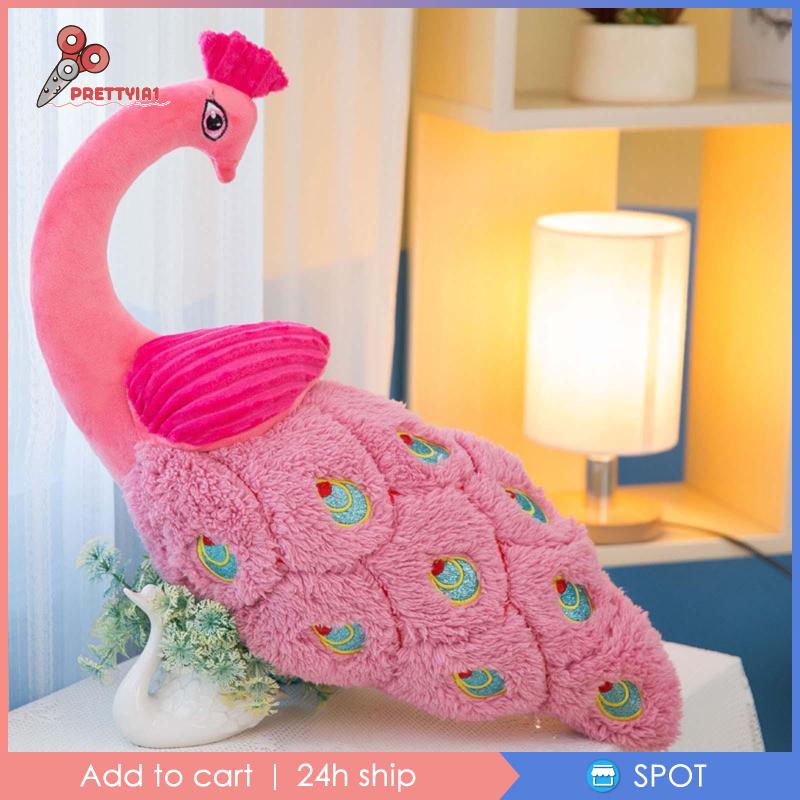 1 Gối Ôm Nhồi Bông Hình Chim Công Mềm Mại Trang Trí Nhà Cửa