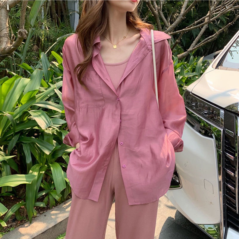 Áo Sơ Mi Tay Dài Chống Nắng Phong Cách Hong Kong Thời Trang Mùa Hè Cho Nữ