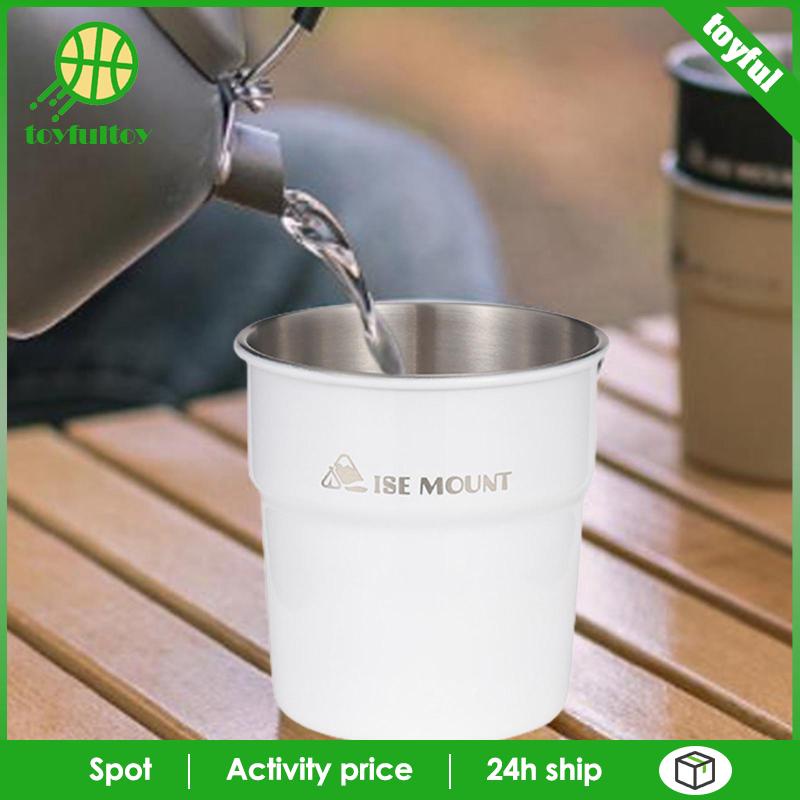 Cốc Uống Nước Bằng Thép Không Gỉ Gọn Nhẹ Tiện Dụng Mang Theo Du Lịch