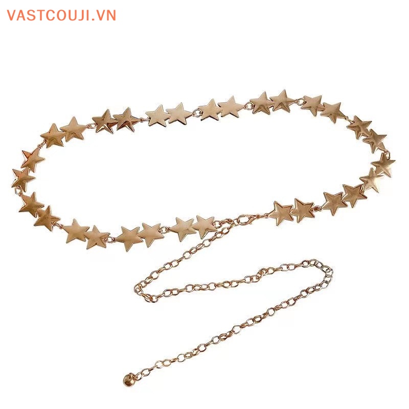 Thắt Lưng Dây Xích Bằng Hợp Kim Hình Ngôi Sao Năm Cánh Thời Trang Cho Nữ