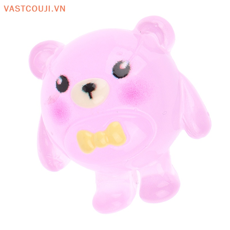 Set 10 Mô Hình Gấu Phát Sáng Bằng Nhựa Resin Trang Trí Tiểu Cảnh VASTJI