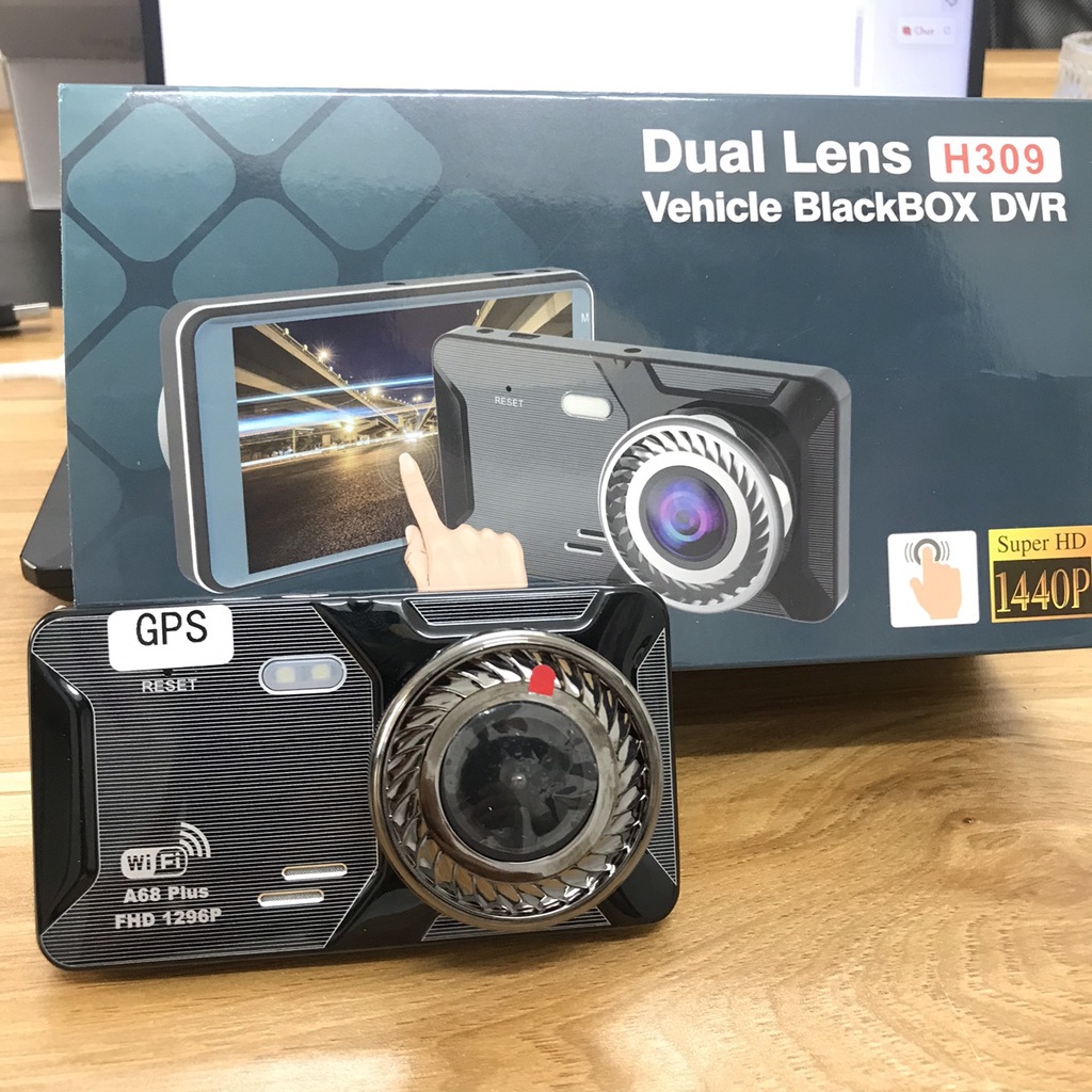 Camera hành trình ô tô A68 Plus có wifi kết nối qua điện thoại GPS hiển thị thông tin tốc độ, ghi hình trước sau