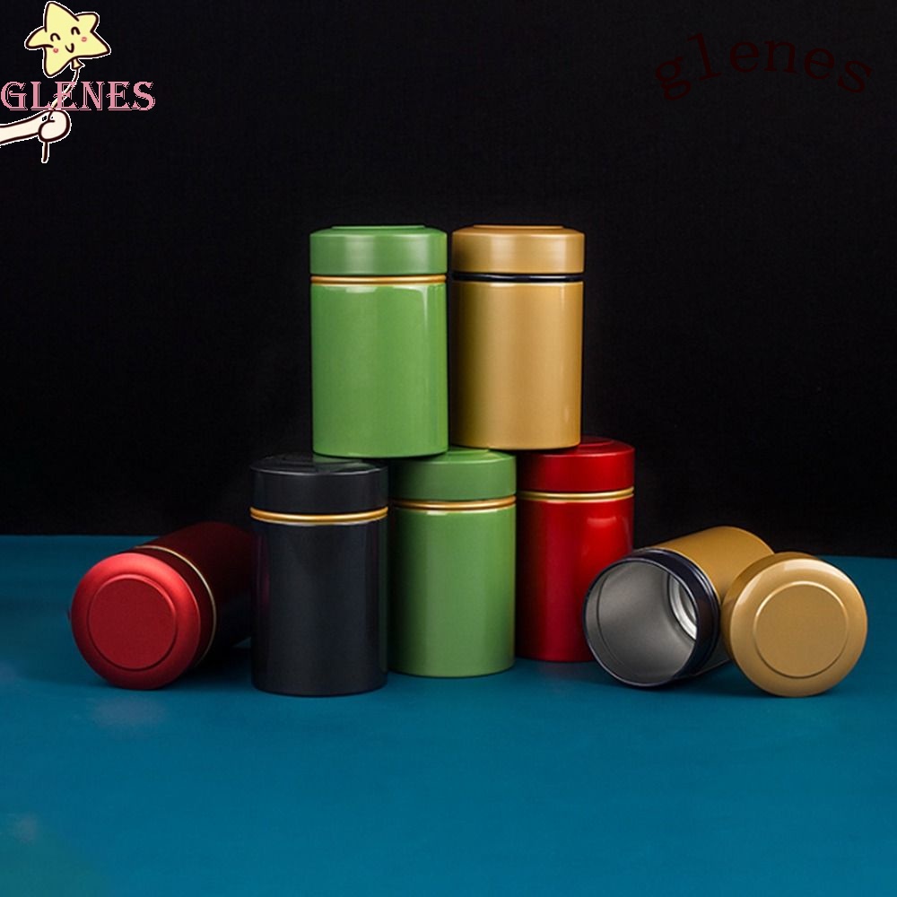 1 Hũ Kim Loại Đựng Trà Có Nắp Đậy Chống Mùi Tiện Dụng