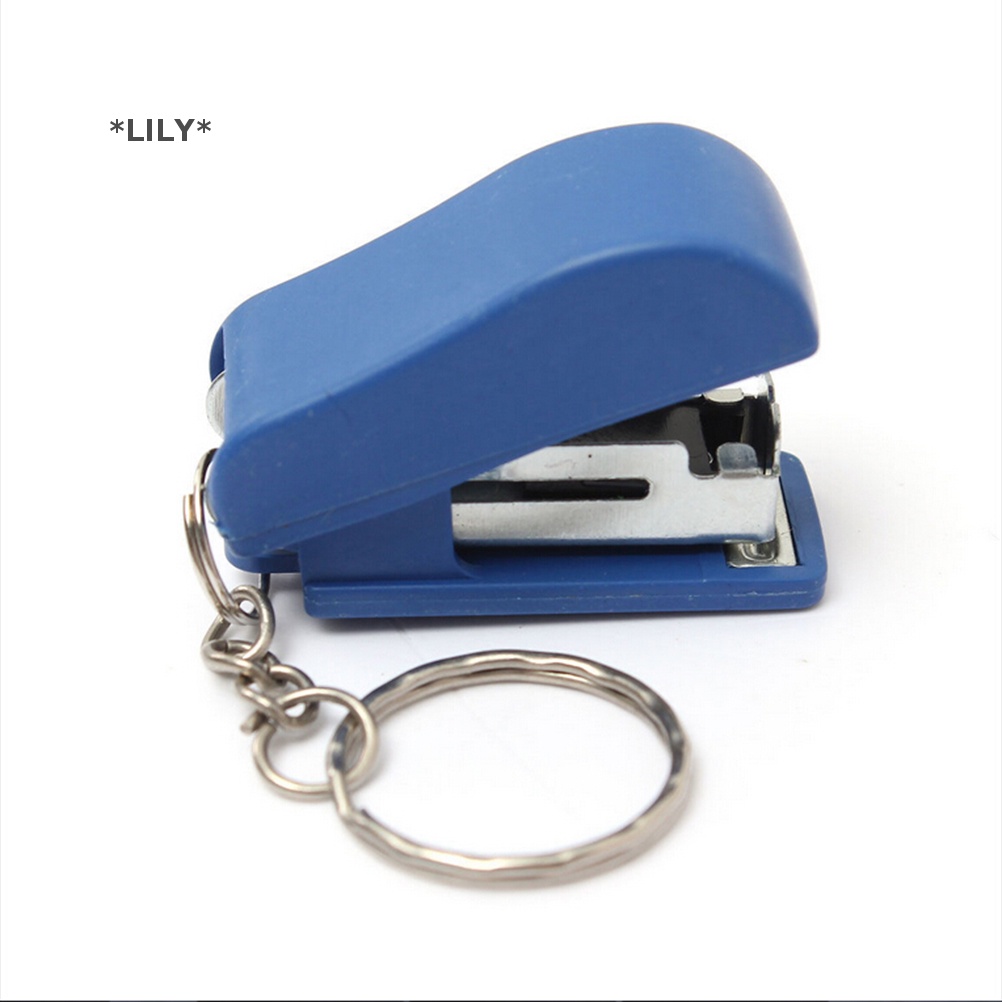LILY Xách tay Keychain mini dễ thương Stapler cho văn phòng nhà trường giấy bookbinding GIF uuu