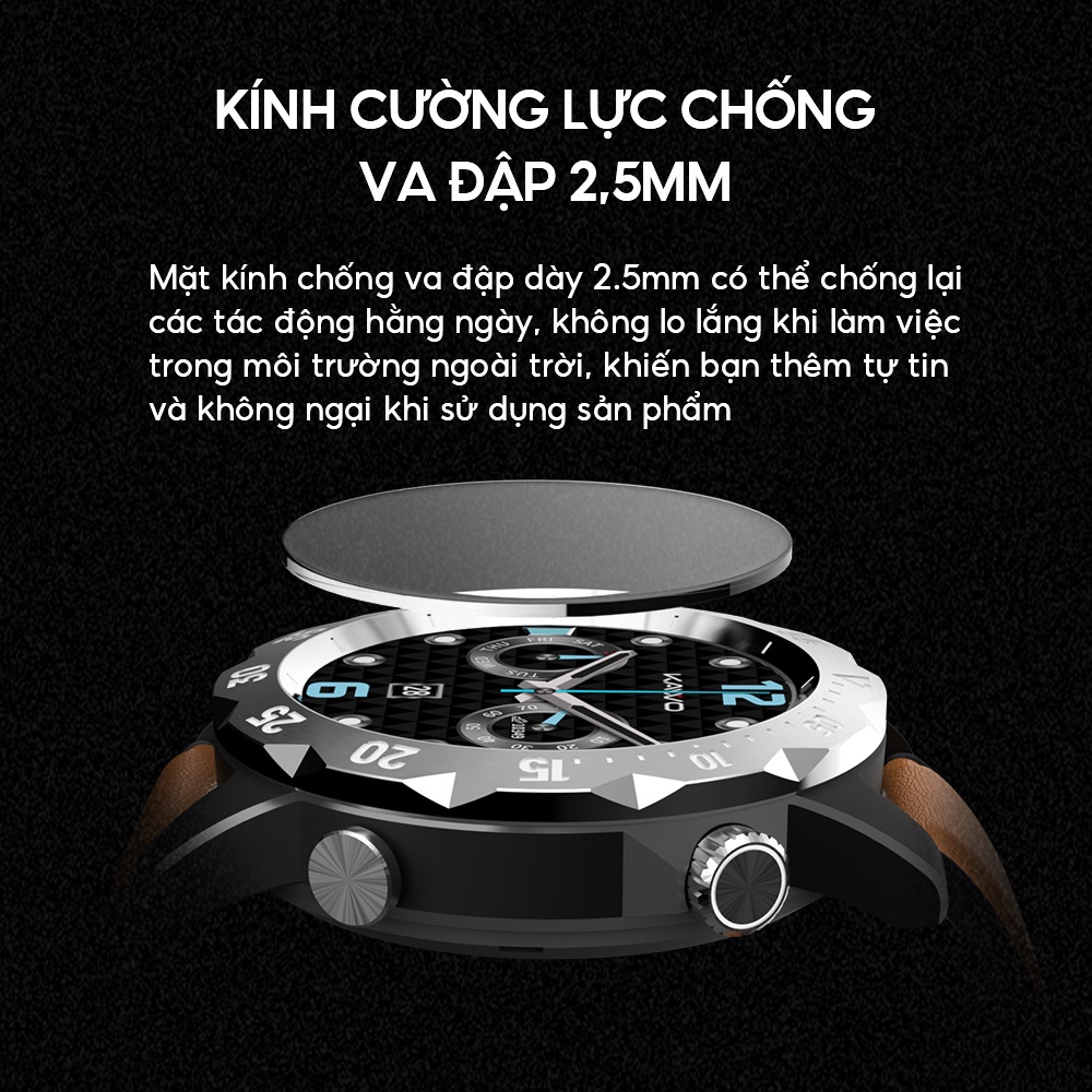 Đồng hồ thông minh KAVVO Oyster Urban - Đàm thoại qua bluetooth 10 ngày pin mặt kính cường lực 2.5mm chống thấm nước