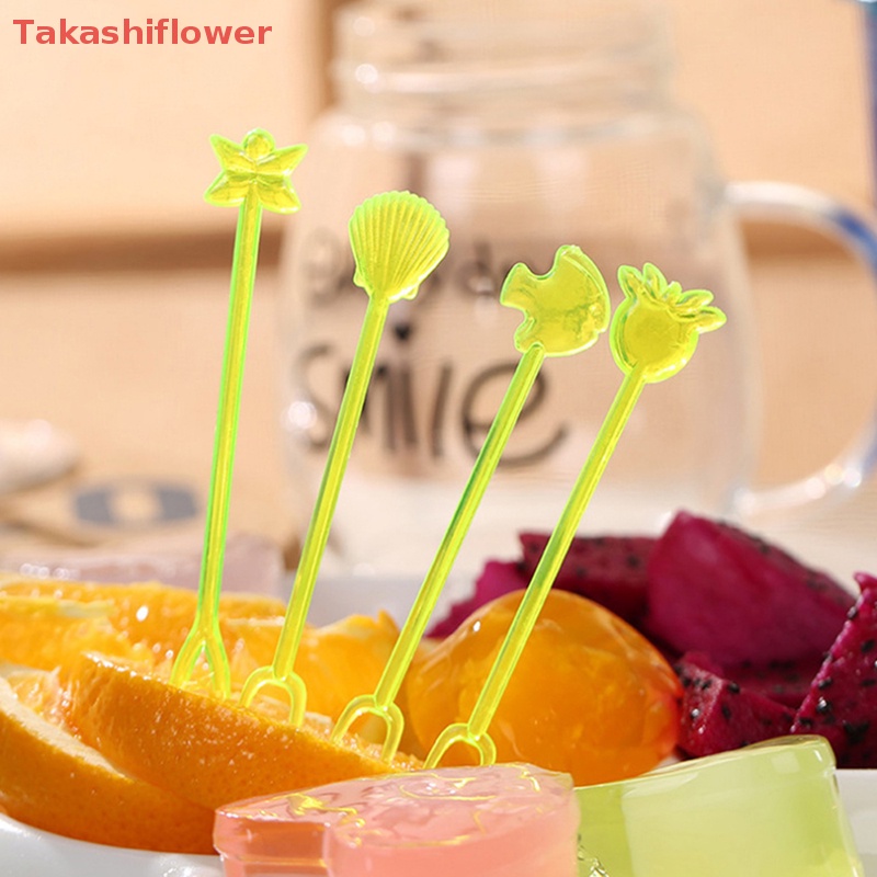 Set 50 / 100 Nĩa Ăn Trái Cây Họa Tiết Hoạt Hình Dễ Thương Cho Bé