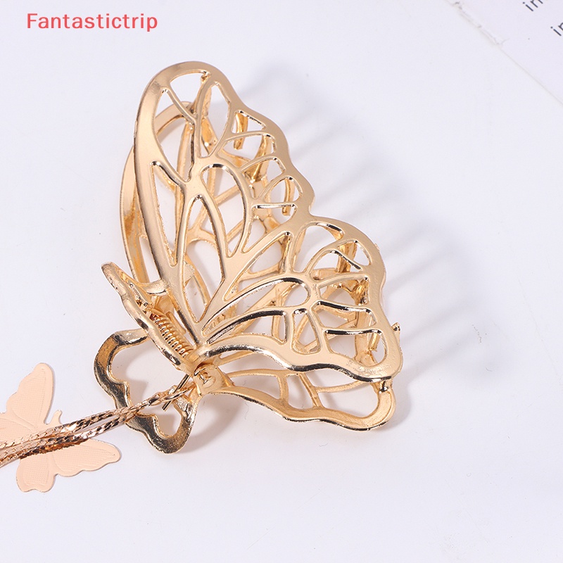 Kẹp Tóc Hình Bướm Lớn Đính Ngọc Trai Phong Cách Vintage Thanh Lịch