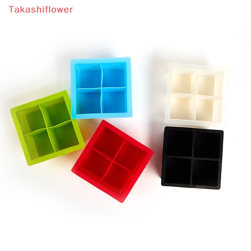Khuôn Silicone Làm Đá Viên Uống Cocktail 4 Ngăn Tiện Lợi