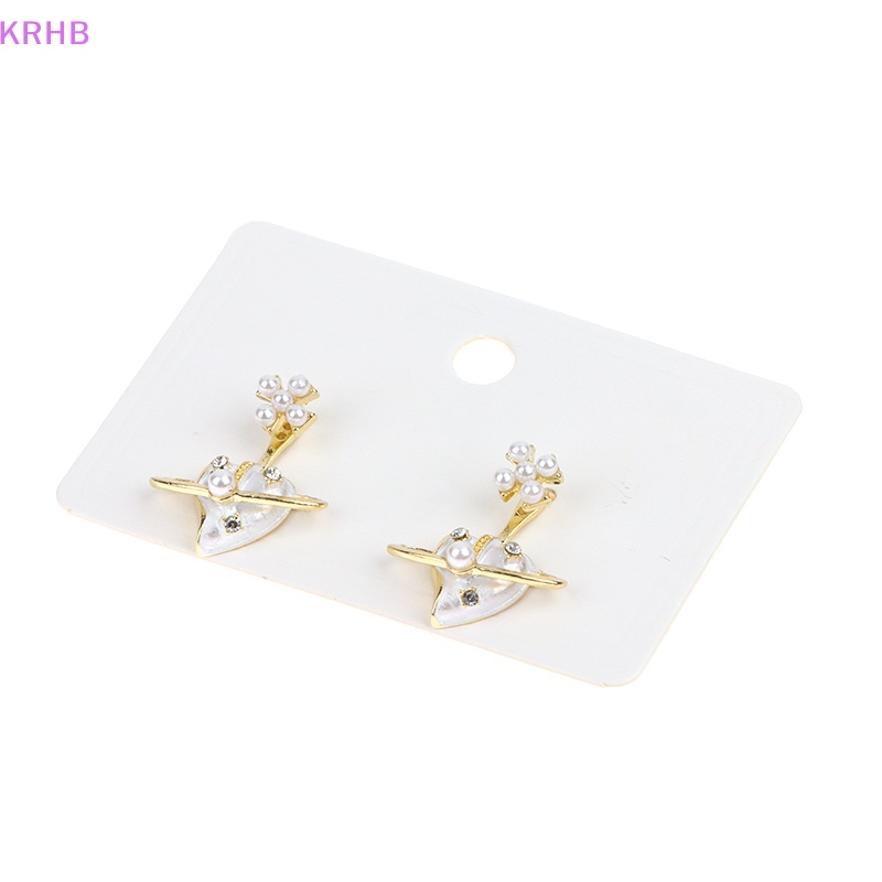 1 Đôi Bông Tai Hình Trái Tim Đính Đá Thời Trang Mới