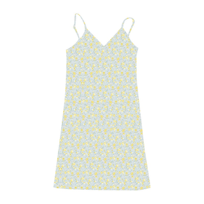 Đầm Hai Dây Cổ Chữ V In Họa Tiết Hoa Phong Cách Âu Mỹ Thời Trang Mùa Hè Mới Cho Nữ