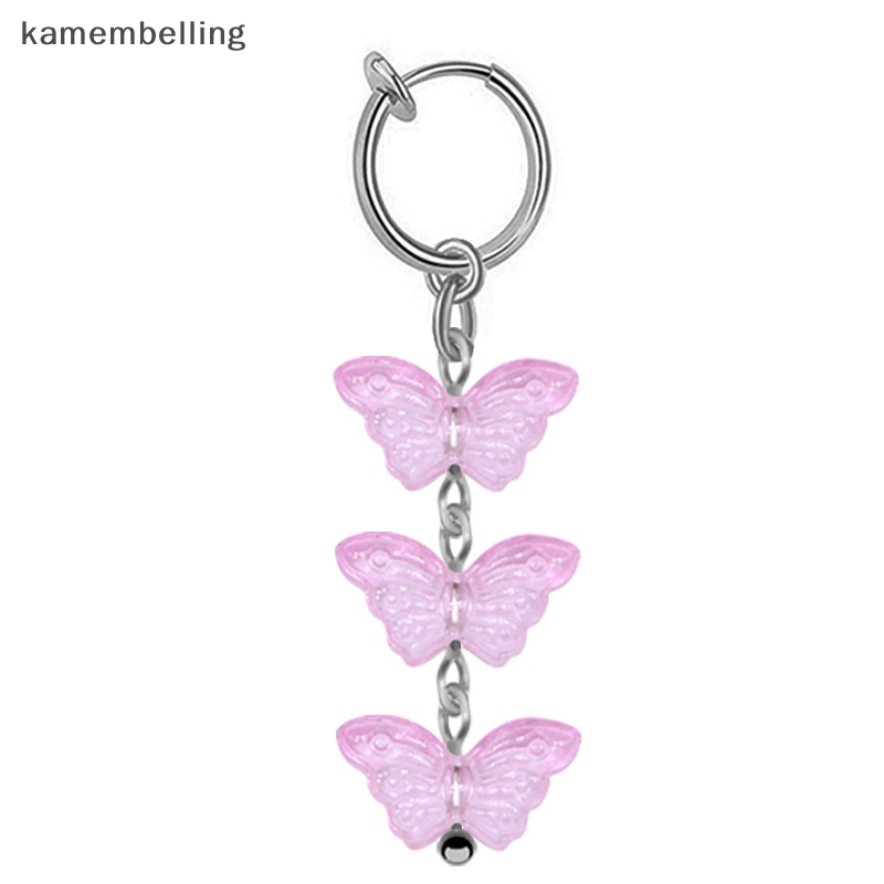 Kamembelling Khuyên Rốn Dạng Kẹp Tua Rua Hình Bướm Thời Thượng Hai Chức Năng Cho Nữ EN