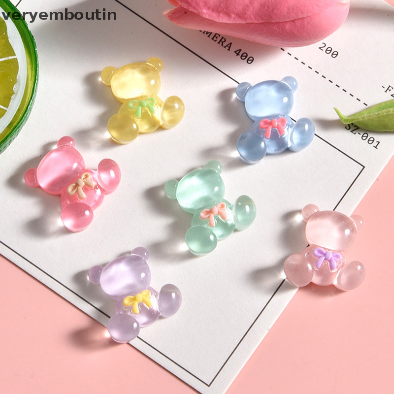 Set 10 Hộp Đựng Điện Thoại Trong Suốt Thắt Nơ Gấu Hoạt Hình Thủ Công