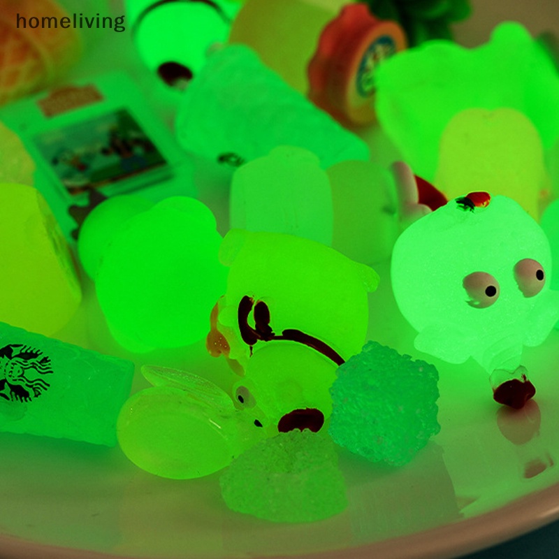 Set 10 Tượng Động Vật Hoạt Hình Màu Dạ Quang Làm Trang Sức DIY