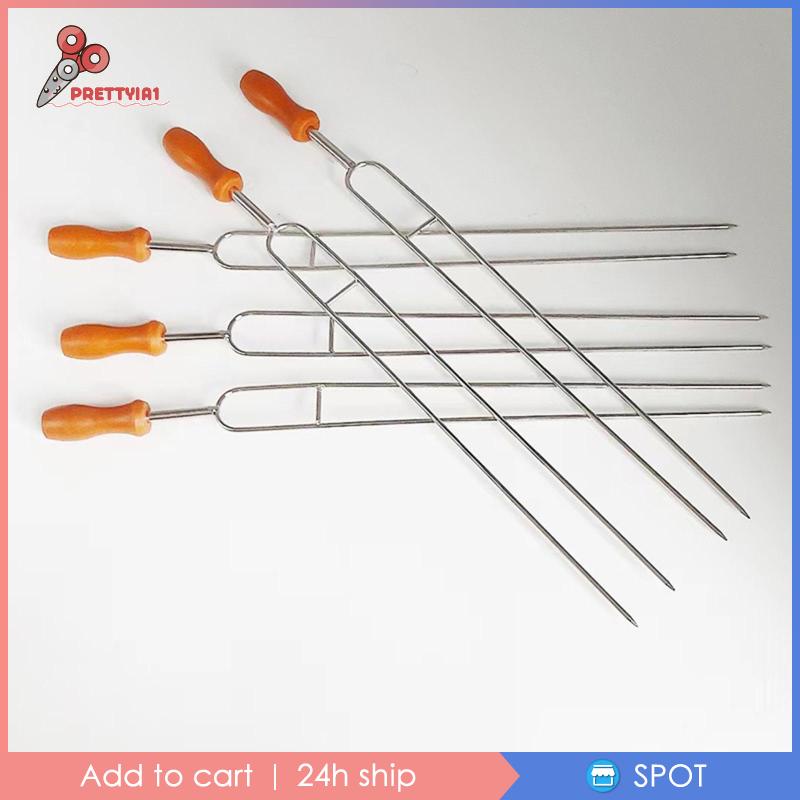 1 [Prettyia] 6 Xiên Nướng BBQ Cắm Trại Tiệc Tùng