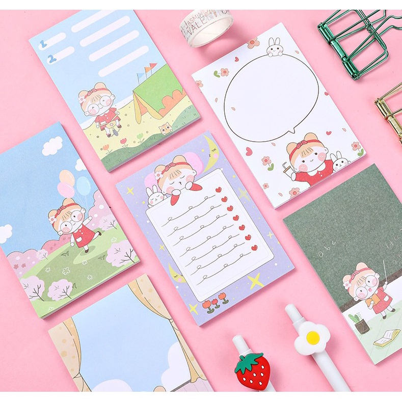 Sổ Tay Ghi Chú Cỡ Nhỏ Họa Tiết Hoạt Hình Đáng Yêu Cho Nữ Note