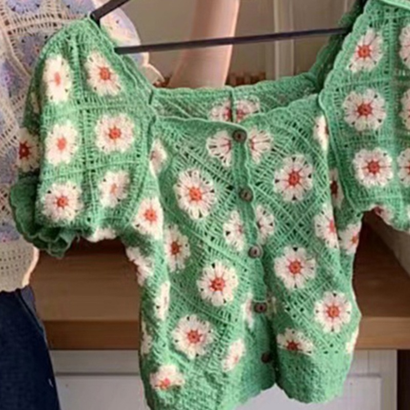 Xiangbao Áo Crop Top Dệt Kim Khoét Lỗ Y2K Thời Trang Đường Phố Mùa Hè Cho Nữ