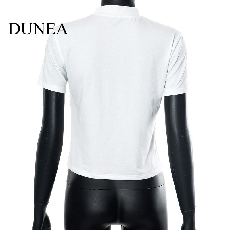 DUNEA Áo Thun Nữ Ngắn Tay Cổ Tròn Thời Trang