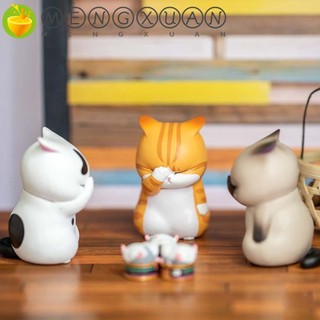 Bộ 1/3 mô hình tượng mèo mini trang trí dễ thương