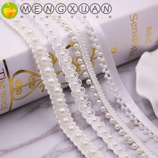 Cuộn Dây Ren Đính Ngọc Trai Giả Trang Trí Dài 1 Yard