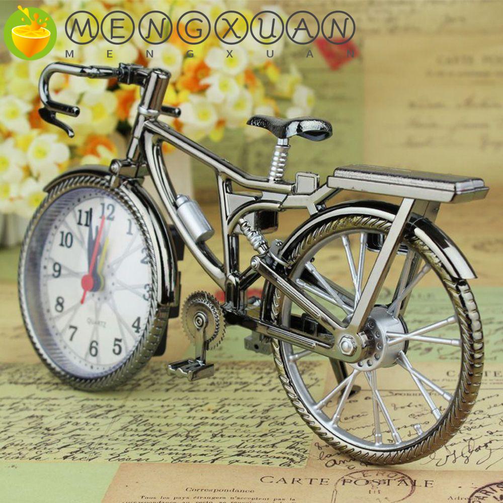 MENGXUAN Đồng hồ báo thức hình xe đạp cổ điển sáng tạo có giá đỡ để bàn nhiều màu sắc làm quà tặng mới