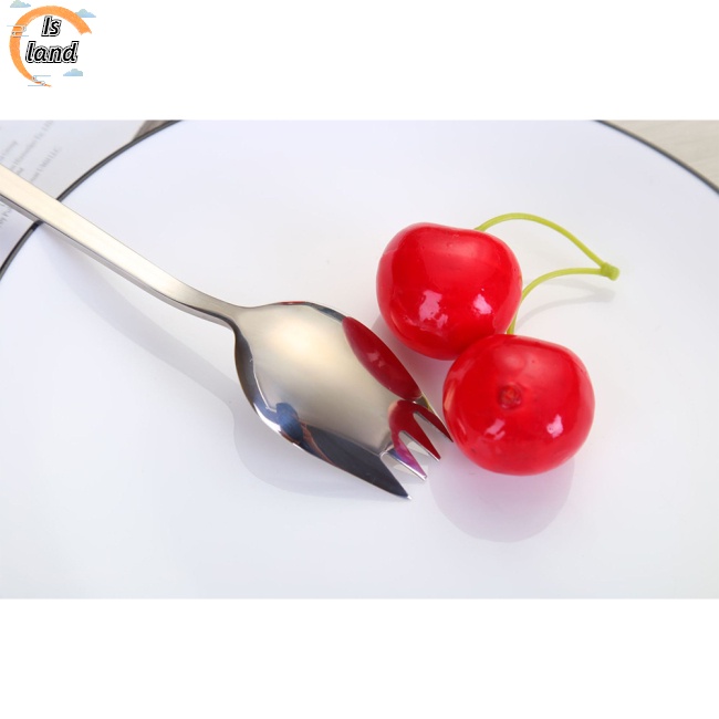 Bộ Muỗng Nĩa Bằng Thép Không Gỉ 2 Trong 1 Tiện Dụng
