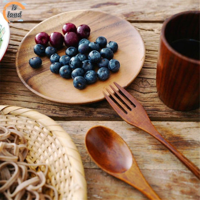 Bộ 3 Món Muỗng Đũa Nĩa Bằng Gỗ Nhỏ Gọn Dành Cho Gia Đình