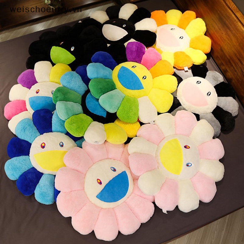 Thảm Lót Sàn Hình Hoa Hướng Dương Mặt Cười 40cm Trang Trí Nhà Cửa