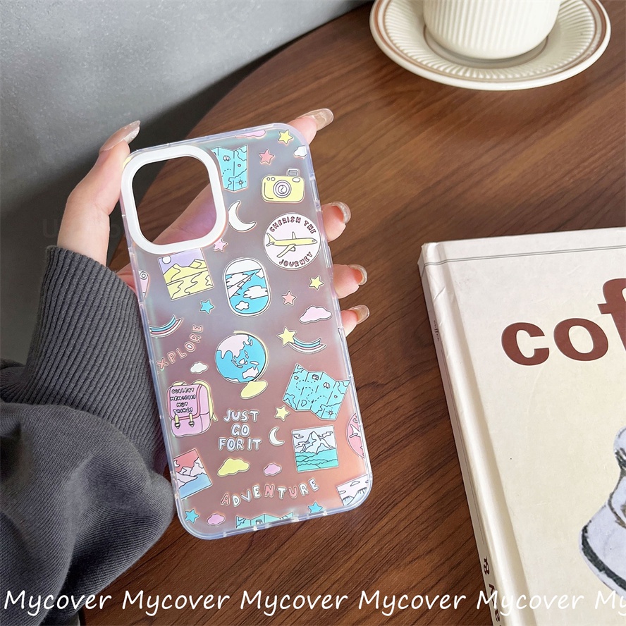 Ốp Điện Thoại Silicon Mềm Họa Tiết Hoạt Hình Màu Gradient Cho iPhone 14 13 12 11 Pro Max X XR Xs Max 6 7 8 Plus