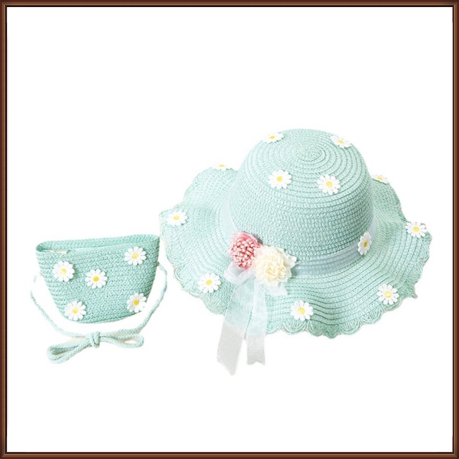 Set 2 Món Nón Chống Nắng + Túi Xách Dễ Thương Xinh Xắn Dành Cho Bé 2-8 Tuổi