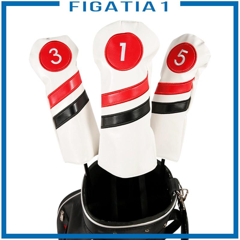 Set 3 Vỏ Bọc Đầu Gậy Đánh Golf Bằng Lông Cừu Lót Vải Nỉ Chống Mòn figatia1