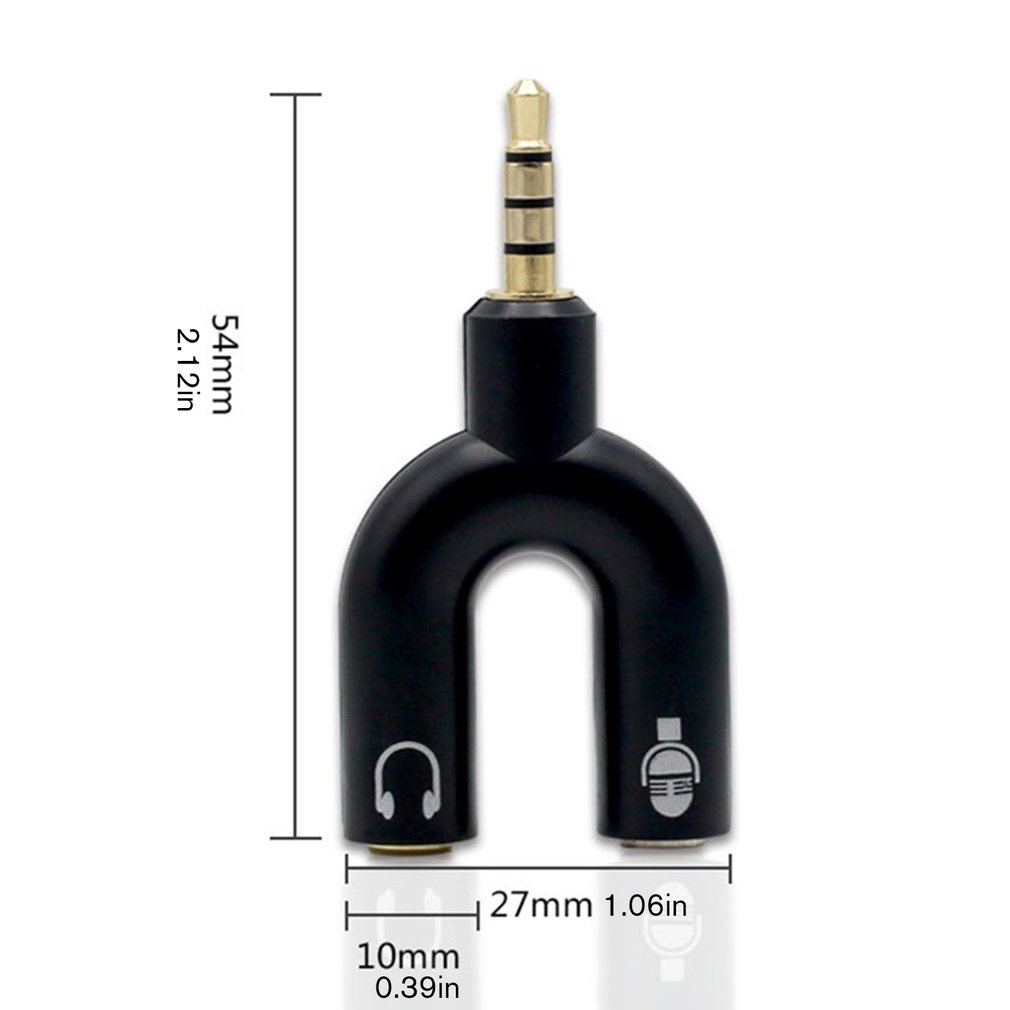 Headphone Mic 2 To 1 Splitter For Ps4 Pc Laptop Ear Headset Audio Adapter Xbox One (Trrs) [Q/15]