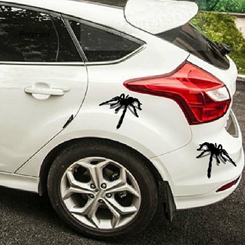 1 Cặp Đề Can Dán Xe Hơi Hình Nhện 3D Bằng Nhựa PP