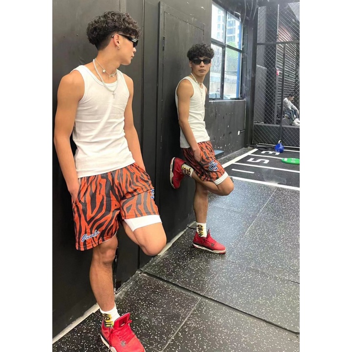 Inaka POWER Quần Short Thể Thao Dáng Rộng Giả Hai Lớp Phong Cách Mới Đường Phố Mỹ Không Đầu Gối Nhanh Khô Hợp Thời Trang Tập Thể Dục