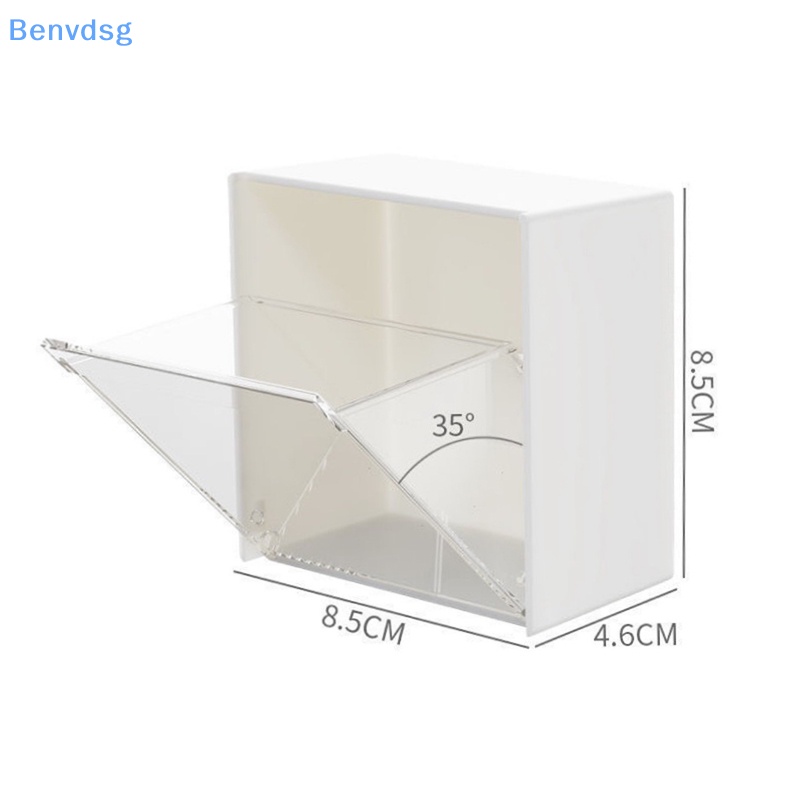 Hộp Đựng Bông / Tăm / Trang Sức Bằng Nhựa Gắn Tường Chống Bụi Tiện Dụng