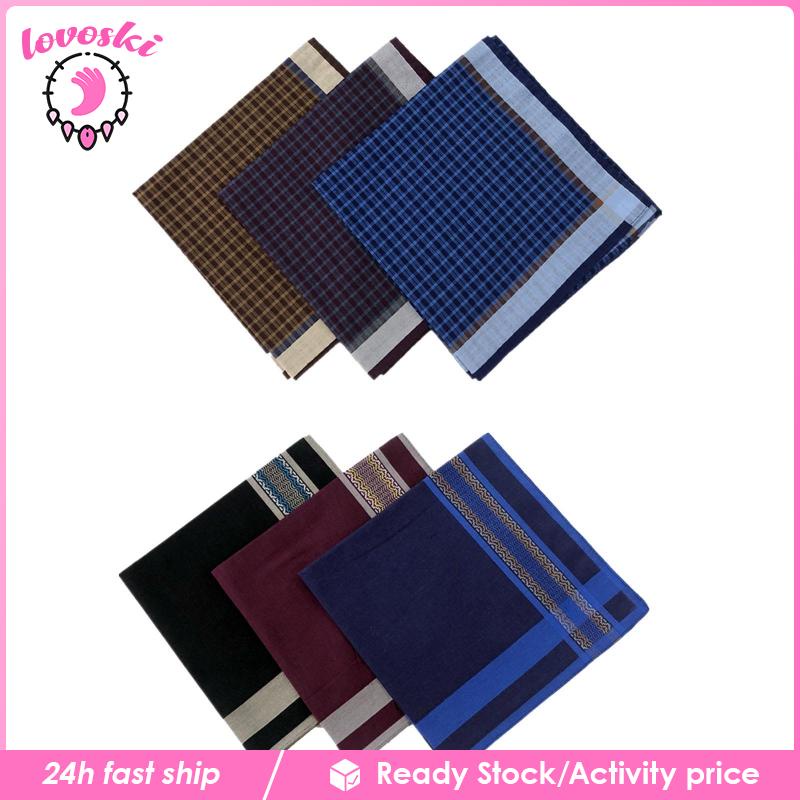 Bộ 6 Khăn Tay Vuông 40cmx40cm Họa Tiết Sọc Ca Rô