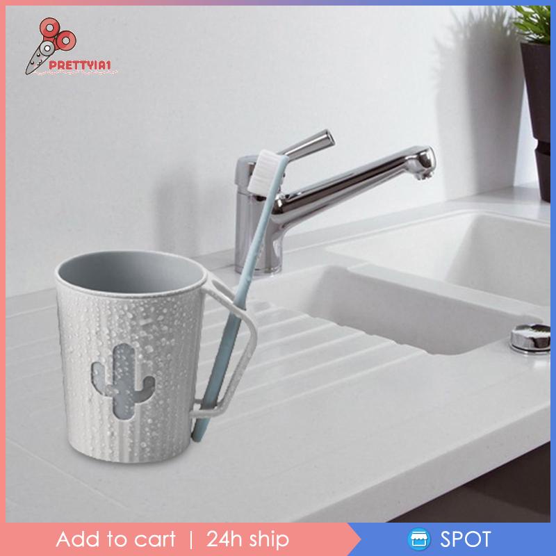 [Prettyia1] Cốc Súc Miệng Di Động Để Bàn Kiểu Gợn Sóng Cho Nhà Bếp / Phòng Tắm