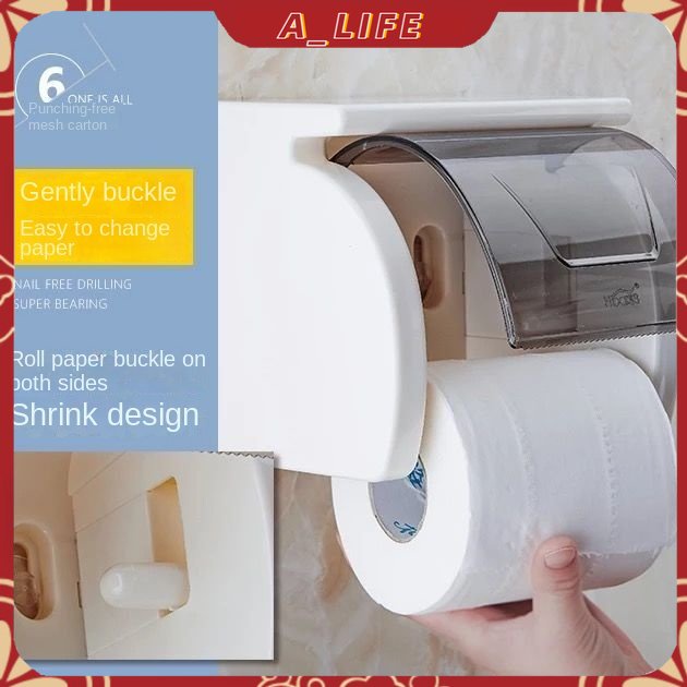 A - LIFEGiá Đỡ Cuộn Giấy Vệ Sinh Gắn Tường Chống Nước Tiện Dụng