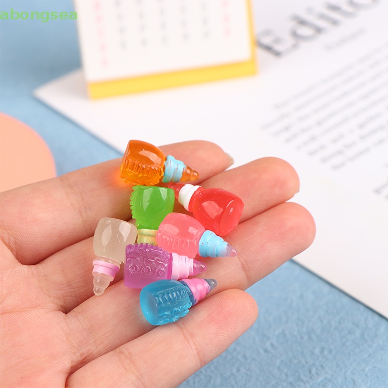 Bộ 5 Bình Sữa Mini Bằng Nhựa Phát Quang Dùng Trang Trí DIY