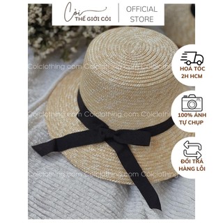 Nón cói cứng vành nhỏ nơ dài