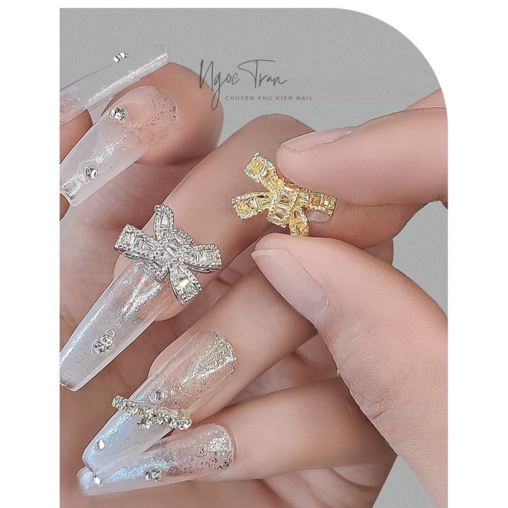 Charm Kim Loại Vàng Bạc Mới 2023 | Trang Trí Móng Tay 3B