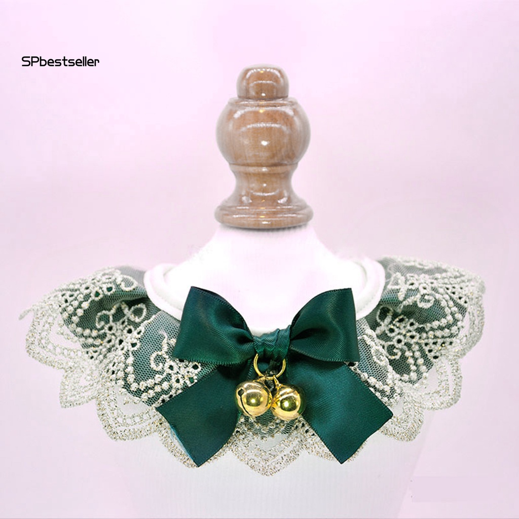 Yếm Ăn Phối Ren Đính Nơ Thân Thiện Với Da Cho Thú Cưng Chụp Ảnh