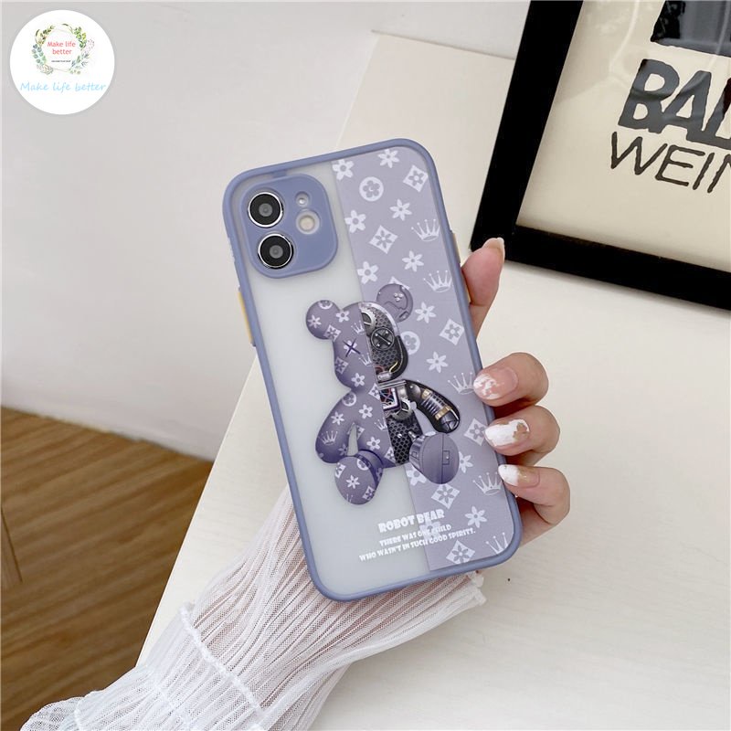 Ốp Điện Thoại Acrylic Hình Gấu Máy Ảnh Cho Iphone 11 12 13 14 Pro MAX 14 PLUS X XS MAX XR