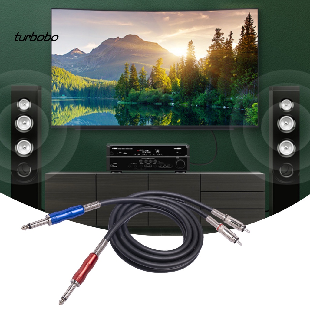 Cáp RCA 6.35mm Đầu Đực Sang 2 RCA Đầu Đực Độ Co Giãn Cao