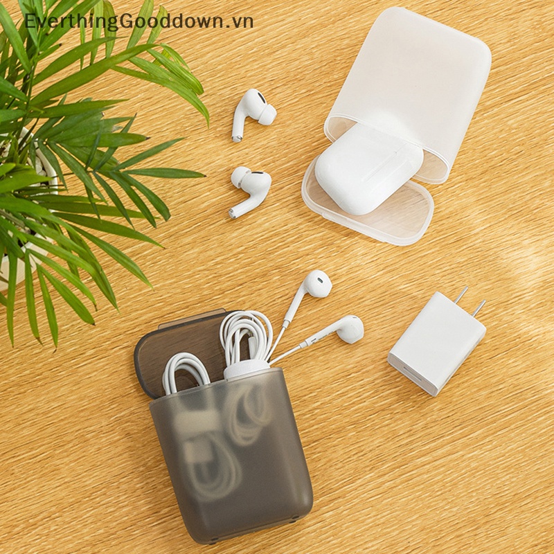 Everthinggooddown Hộp Đựng Dây Cáp Tai Nghe Trang Sức Đồng Xu Đi Du Lịch vn