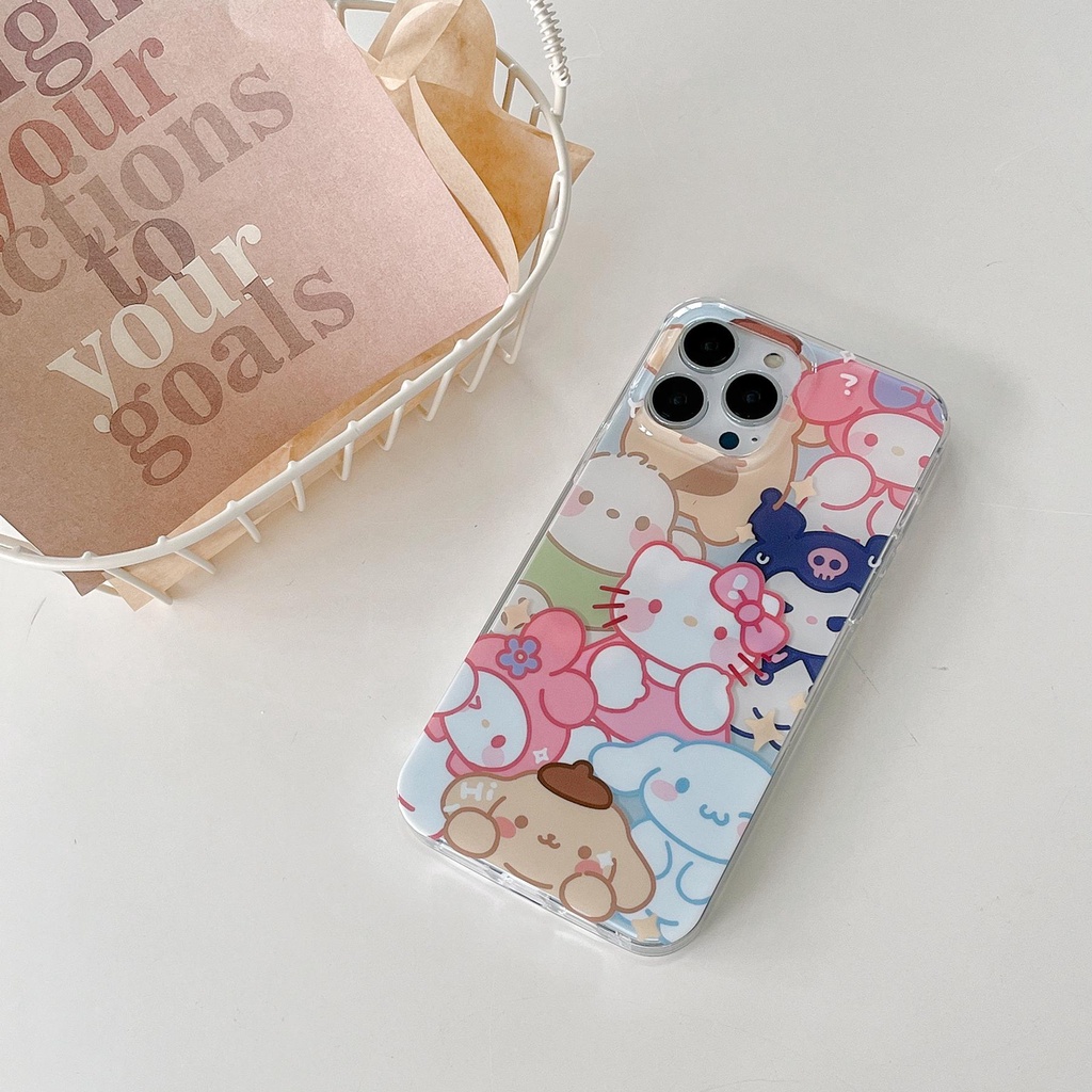 Ốp Điện Thoại Imd Mềm Trong Suốt In Hình Sanrio Hoạt Hình Dễ Thương Cho iPhone 14 13 12 11 Pro Max
