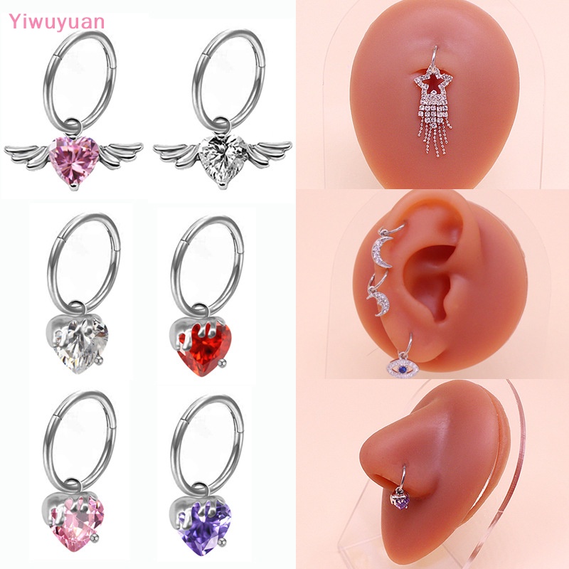 < Yiwuyuan > Khuyên Đeo Mũi / Mắt / Tai Đa Năng Hình Trái Tim / Cánh Bướm Bằng Thép Không Gỉ Mới