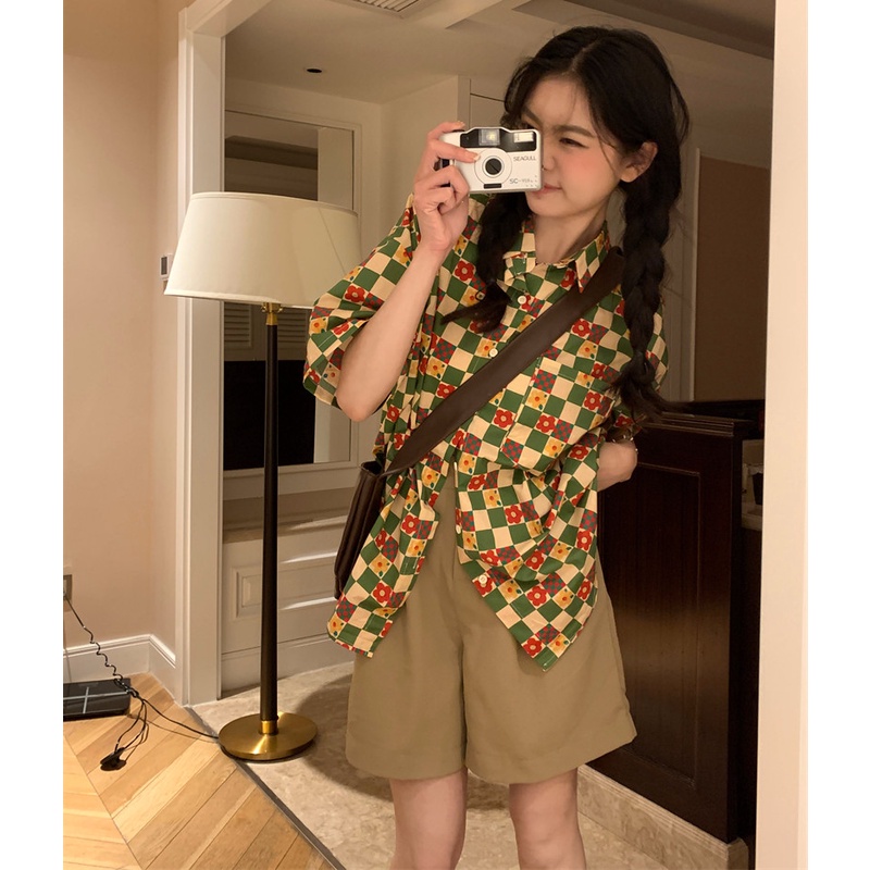 Áo Sơ Mi Ngắn Tay Dáng Rộng Thời Trang Mùa Hè Giản Dị