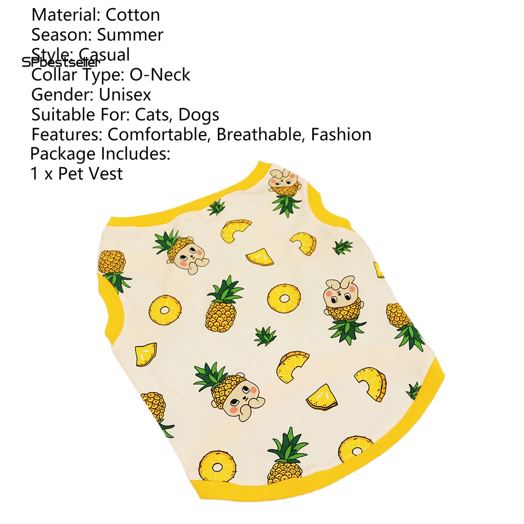 Áo Thun Mỏng Thoáng Khí In Họa Tiết Hoạt Hình Thời Trang Mùa Hè Cho Thú Cưng